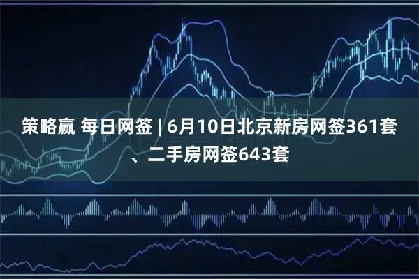 策略赢 每日网签 | 6月10日北京新房网签361套、二手房网签643套