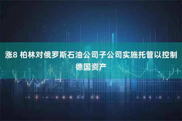 涨8 柏林对俄罗斯石油公司子公司实施托管以控制德国资产