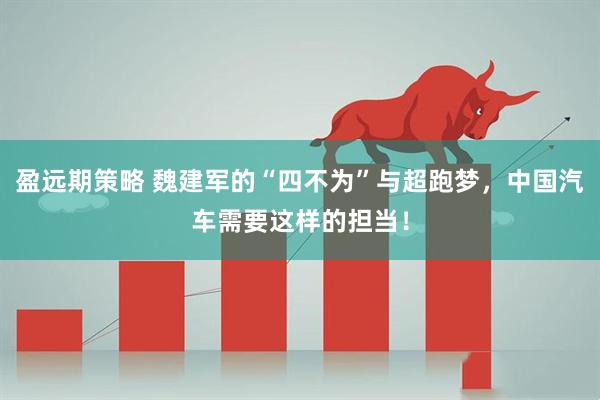盈远期策略 魏建军的“四不为”与超跑梦，中国汽车需要这样的担当！